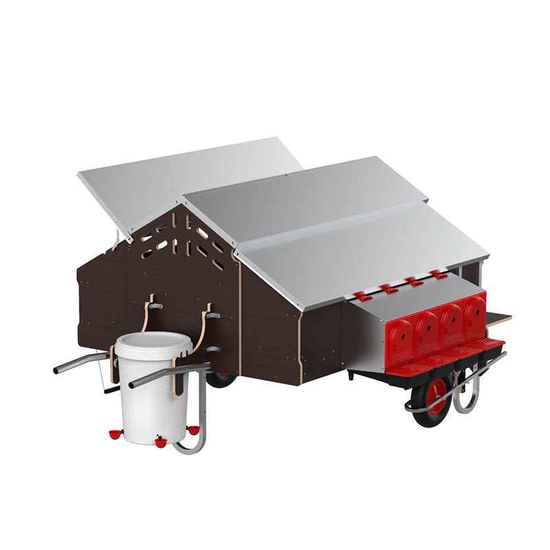 Hühnermobil "BARONESSA 30" 1,6 x 1,9 m mit Rädern - für bis zu 30 Hühner