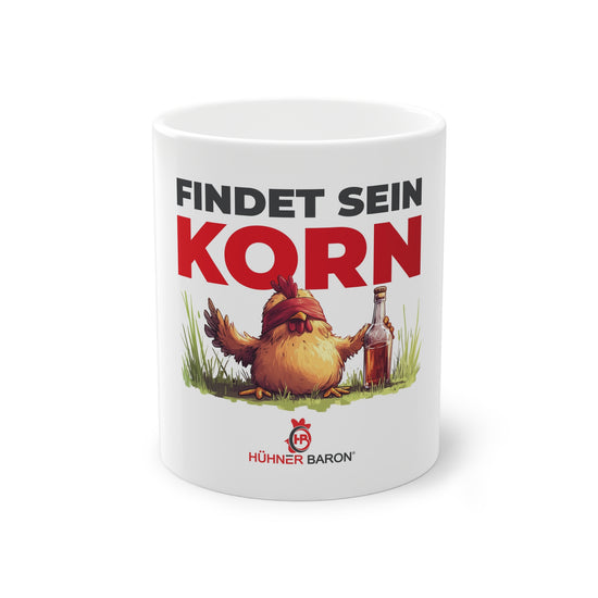 Süße Tasse mit Tiermotiv – Perfektes Geschenk für Hühnerliebhaber Motiv "Findet sein Korn"