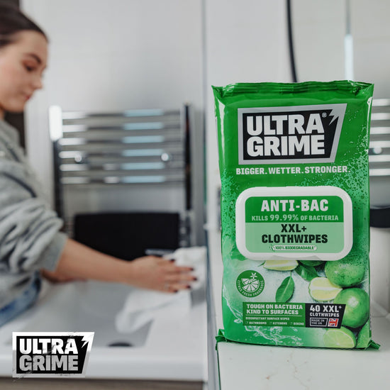 Anti-Bac - XXL Premium Feuchtreinigungstücher, töten 99,99 % aller Bakterien, Zitrus-Duft