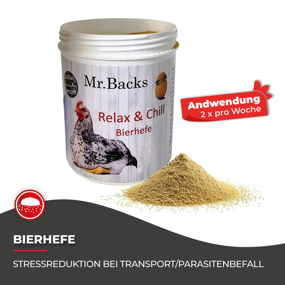 Mineralien für Hühner: 180 g Bierhefe zur Stressreduktion und besseren Eiproduktion