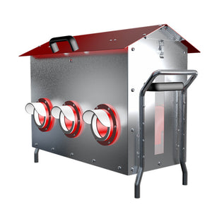 Futterautomat für bis zu 45 Hühner mit Standfuß - CLUCK-O-MATIC®