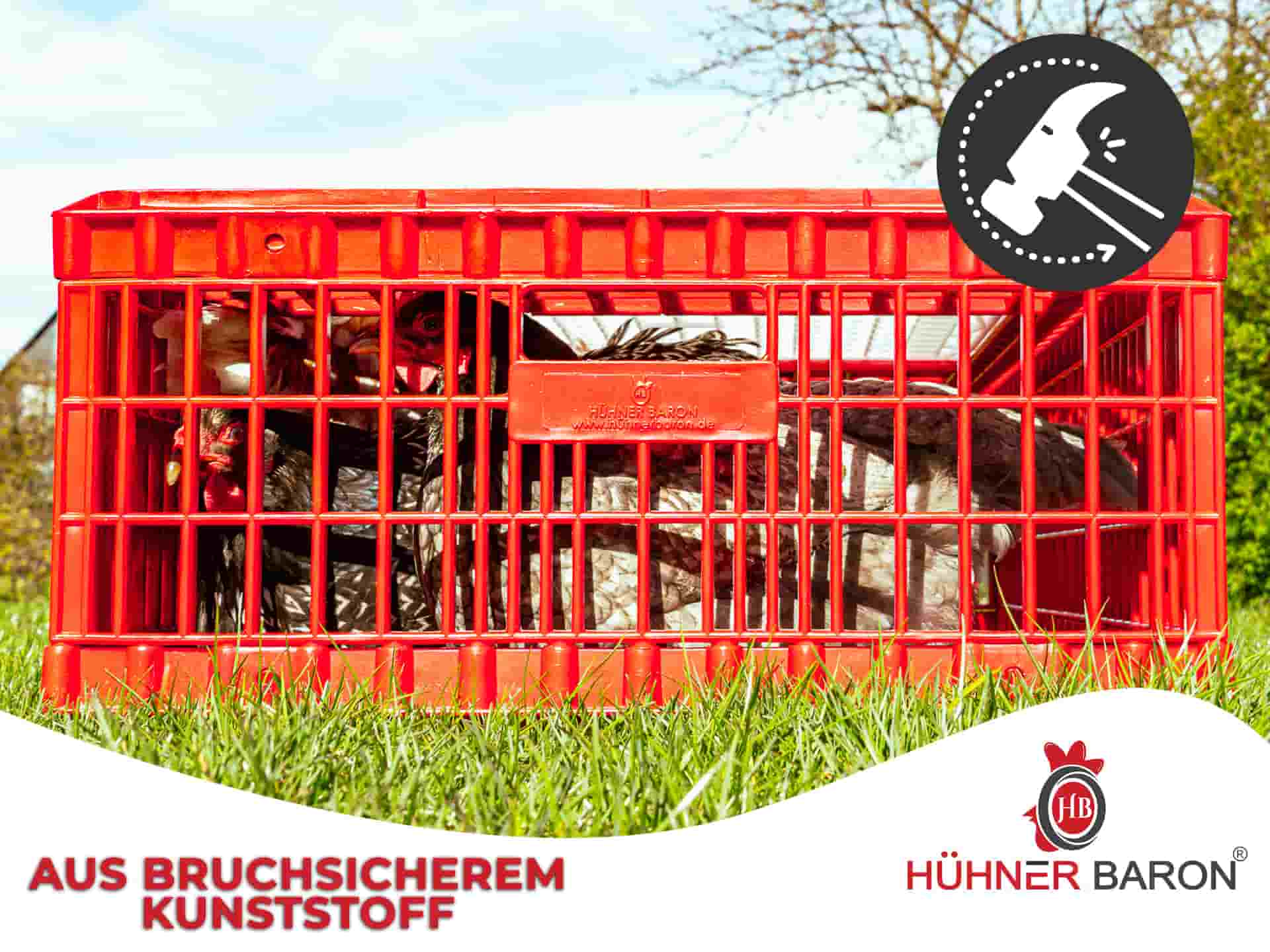 Geflügel Transportbox aus bruchsicherem Kunststoff von Hühnerbaron.