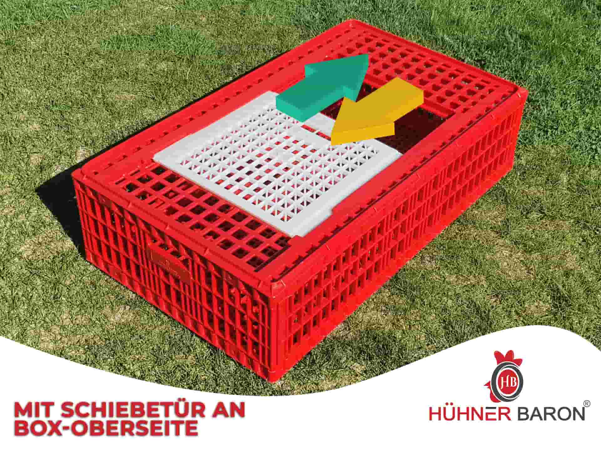Geflügel Transportbox mit beweglichem Deckel von Hühnerbaron.
