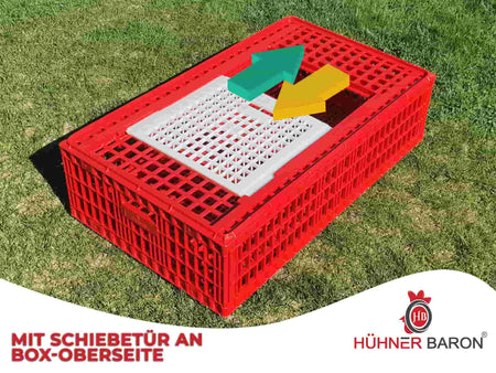 Geflügel Transportbox mit beweglichem Deckel von Hühnerbaron.