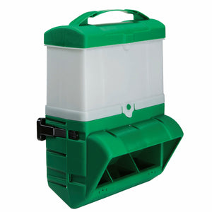 Käfig-Futterautomat CLUCKY für Hühner 10 kg – inkl. Erweiterungssilo & Wandhalterung