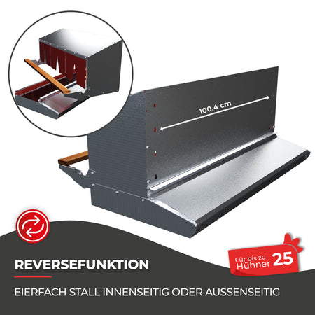 Hühnerbaron Legenest für 25 Hühner mit Reversefunktion