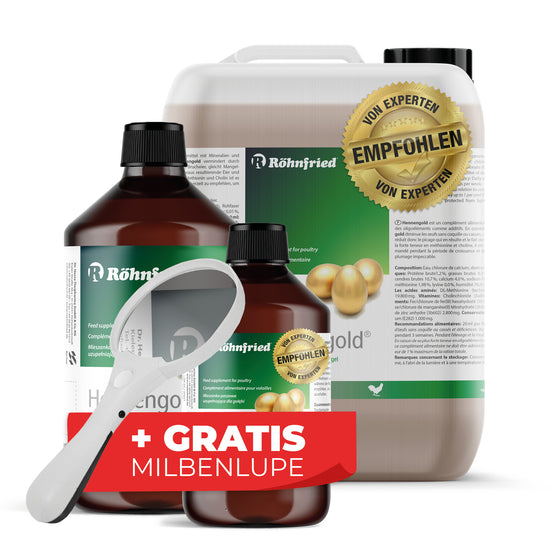 Hennengold Tränkenzusatz gegen Wind- und Knickeier 500ml/1000ml/5000ml