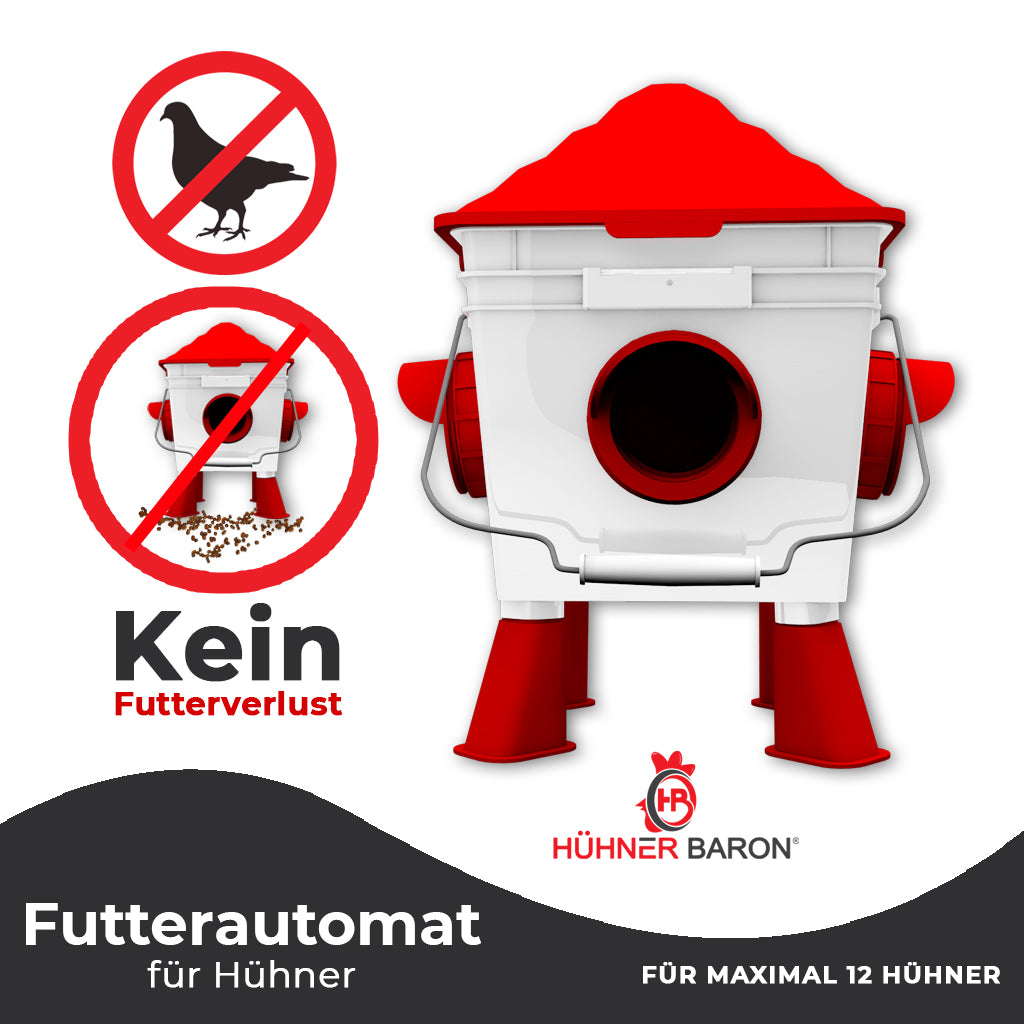 Hühnerfutterautomat in rot