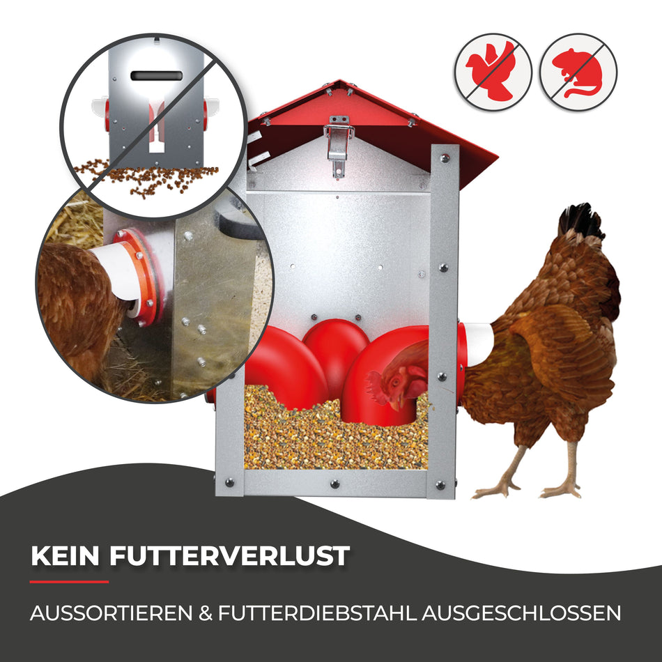Hühnerbaron Futterautomat CLUCK-O-MATIC Detailansicht