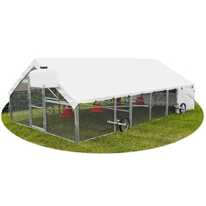 CHICKENTRAKTOR - Mobiler Hühnerstall aus Aluminium ca. 3 x 5,5 m, Gehge für bis zu 90 Hühner