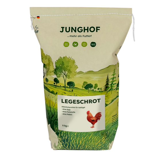 Legeschrot Alleinfutter, mit Leinöl, ohne Soja und Farbstoffe