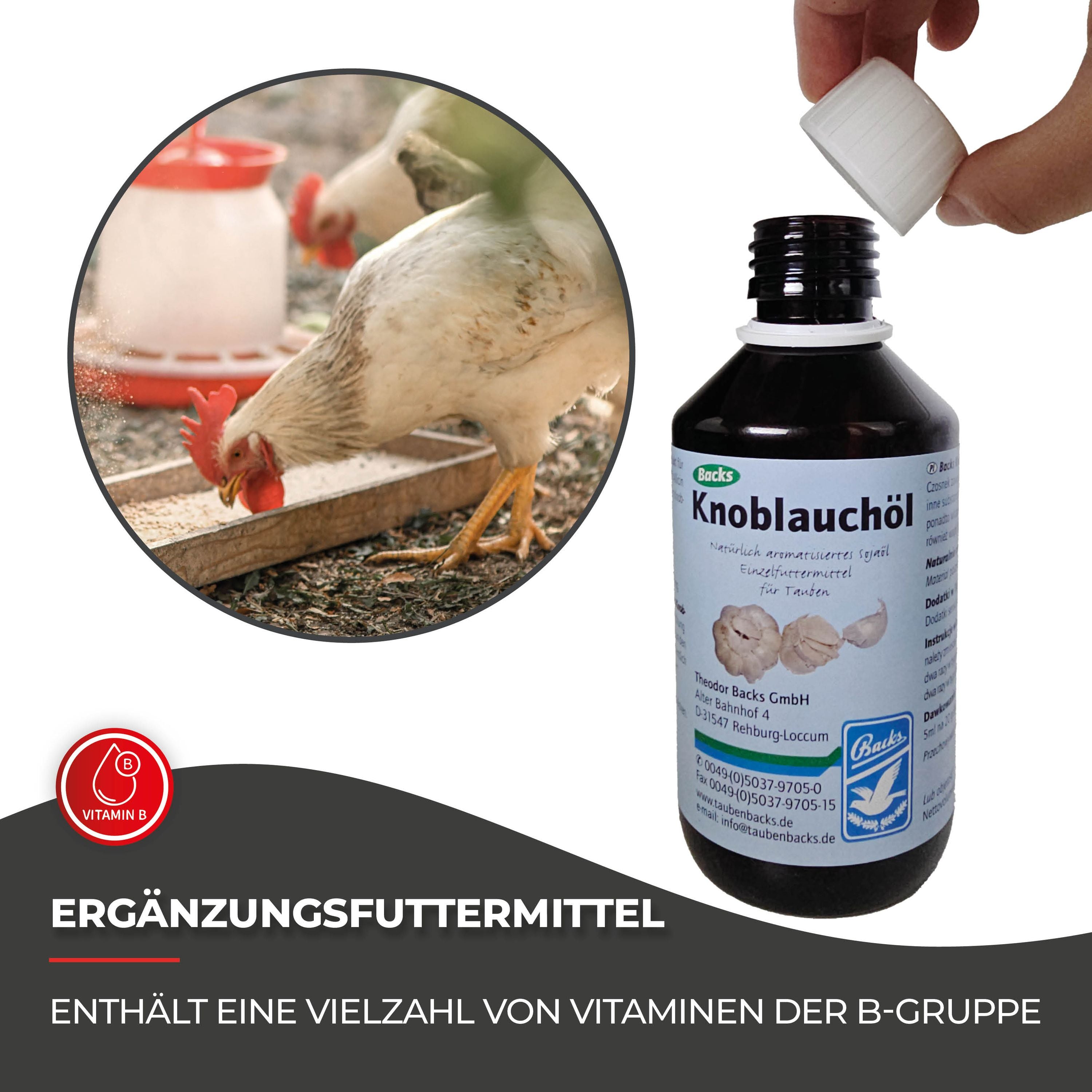 250 ml Knoblauchöl für Hühner: Immunsystem stärken und Parasiten bekämpfen