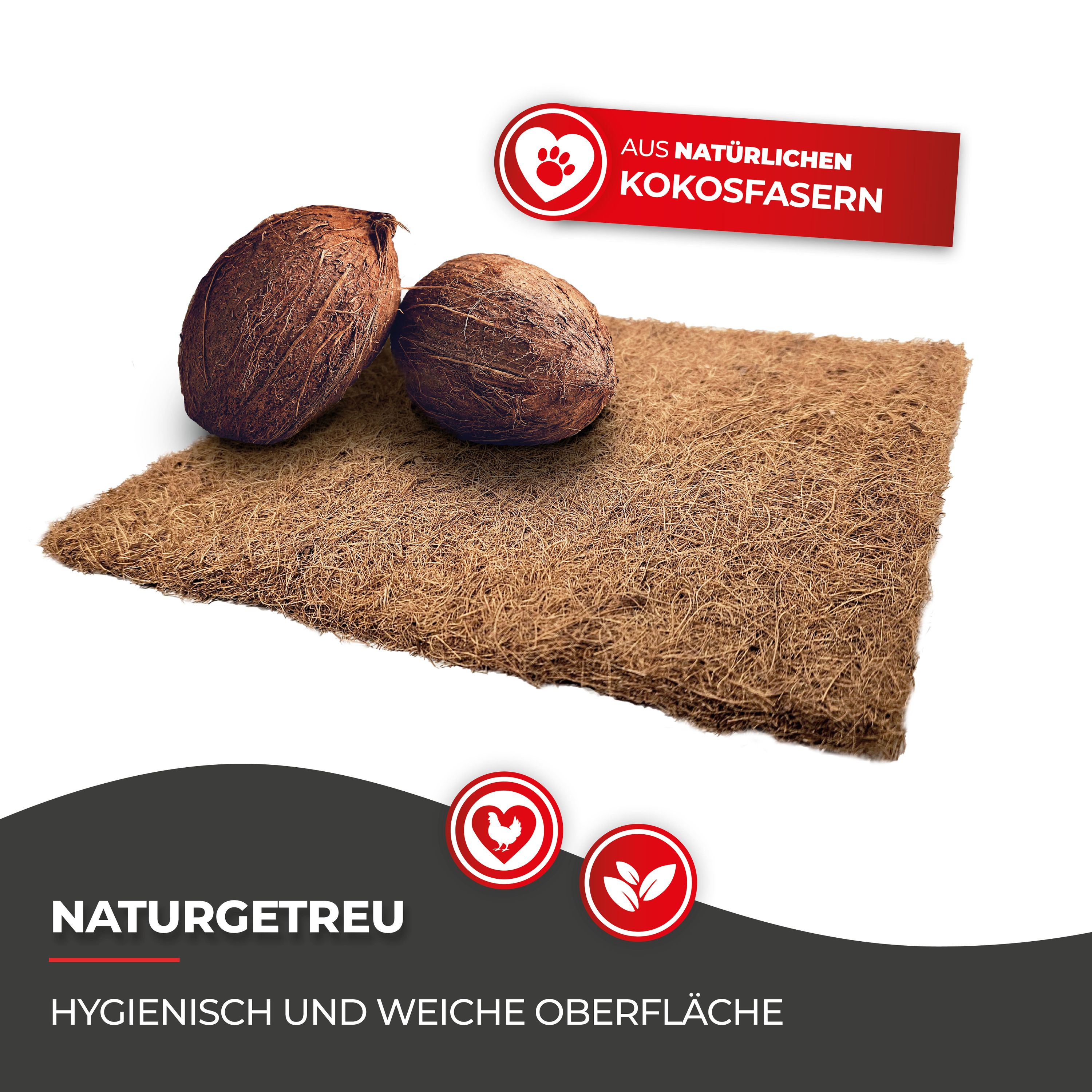 Hühnerbaron Kokosmatte für Legenest naturgetreu