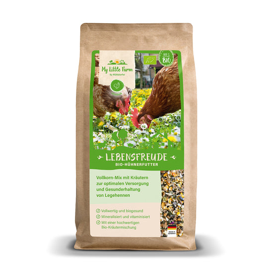 Bio Hühnerfutter Lebensfreude 2kg, mit Bio-Kräutern