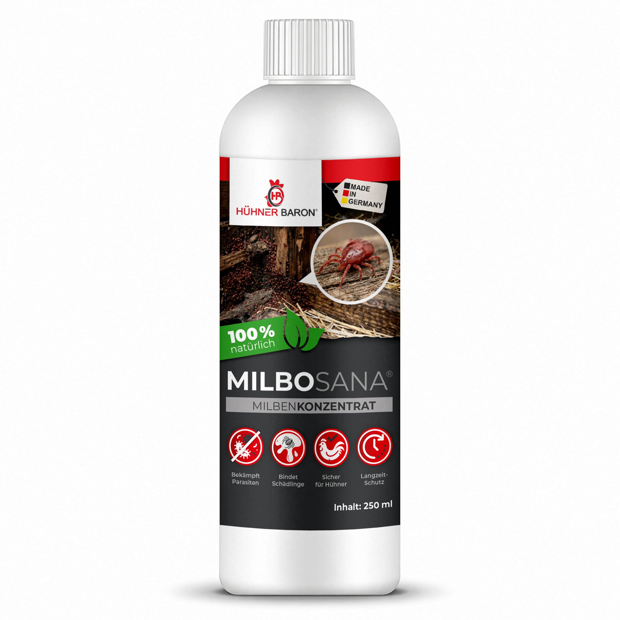 Hühnermilben bekämpfen mit Milbosana® Konzentrat 250 ml