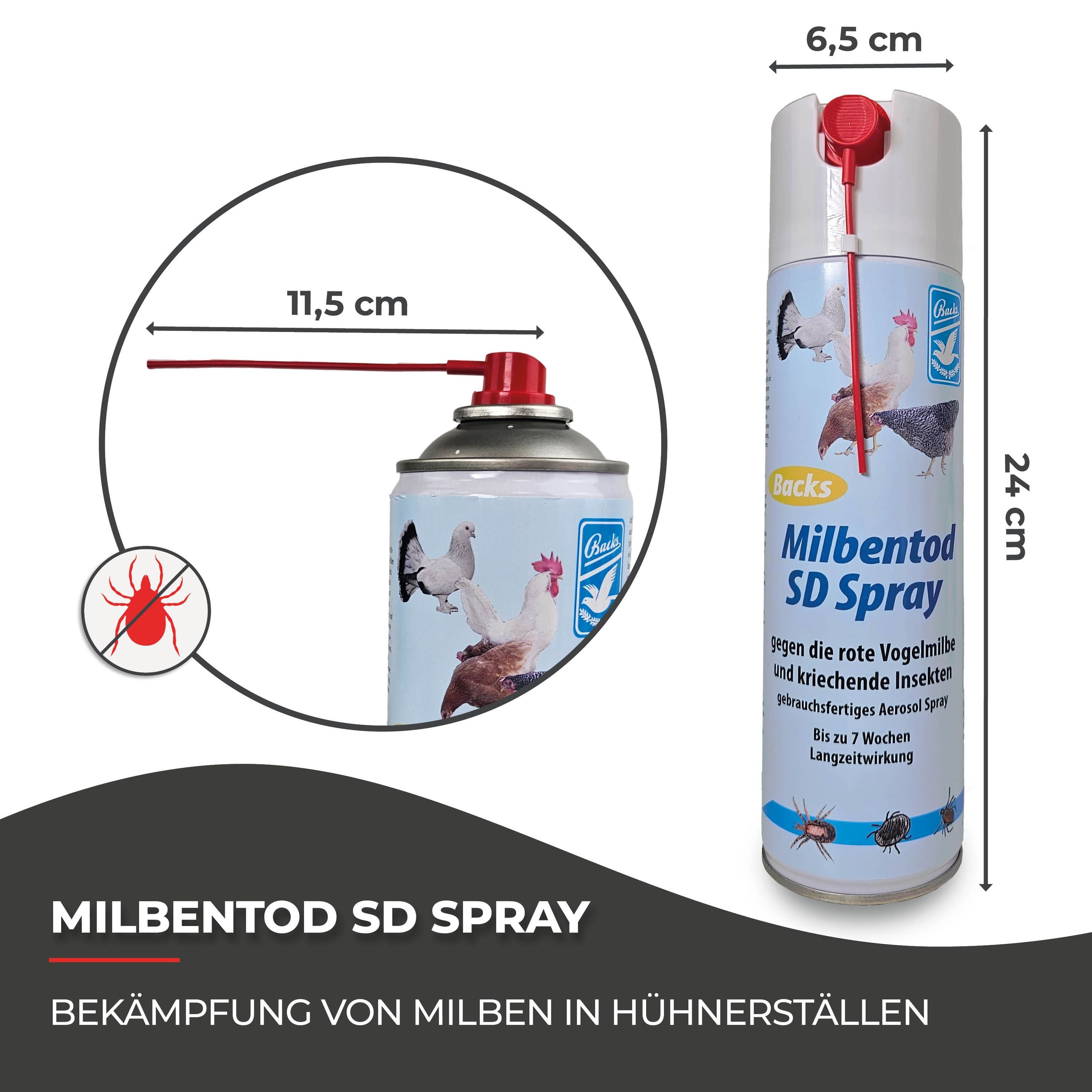 Milben bei Hühner bekämpfen: 500 ml Milbentod SD Spray