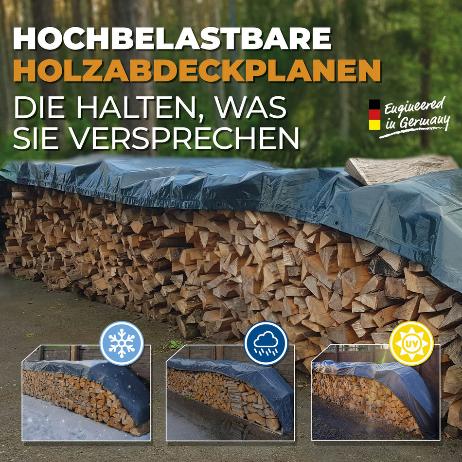 Überdachungsstreifen für Hühnerauslauf 150g/m², Holzabdeckplane Grün/Blau vers. Größen