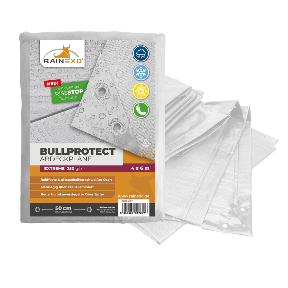 Hühnerauslauf Abdeckung PREMIUM 250g/m², Abdeckplane Transparent vers. Größen