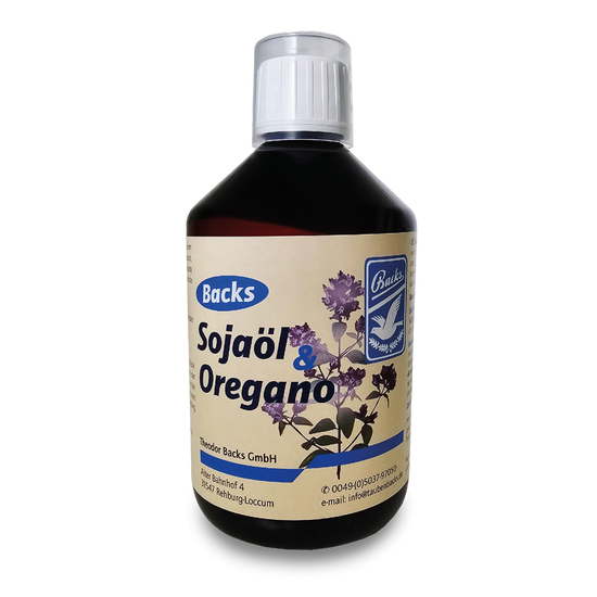 Oregano für Hühner: 500 ml Sojaöl zur Verdauungsförderung