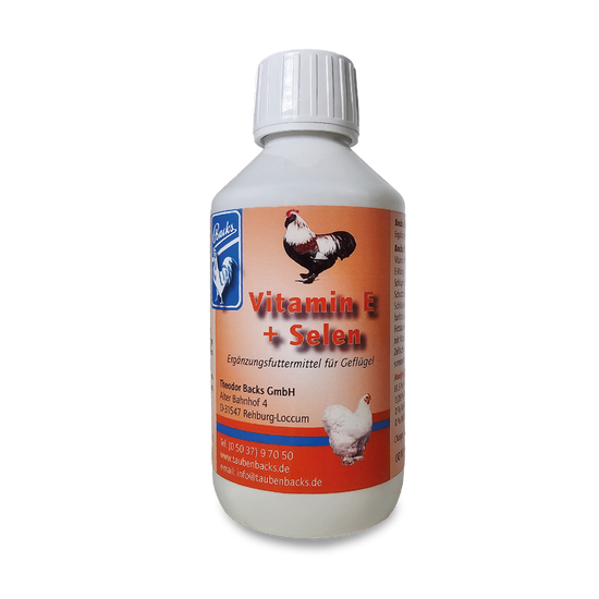 Vitamin für Hühner: 250 ml Vitamin E + Selen für optimale Fruchtbarkeit