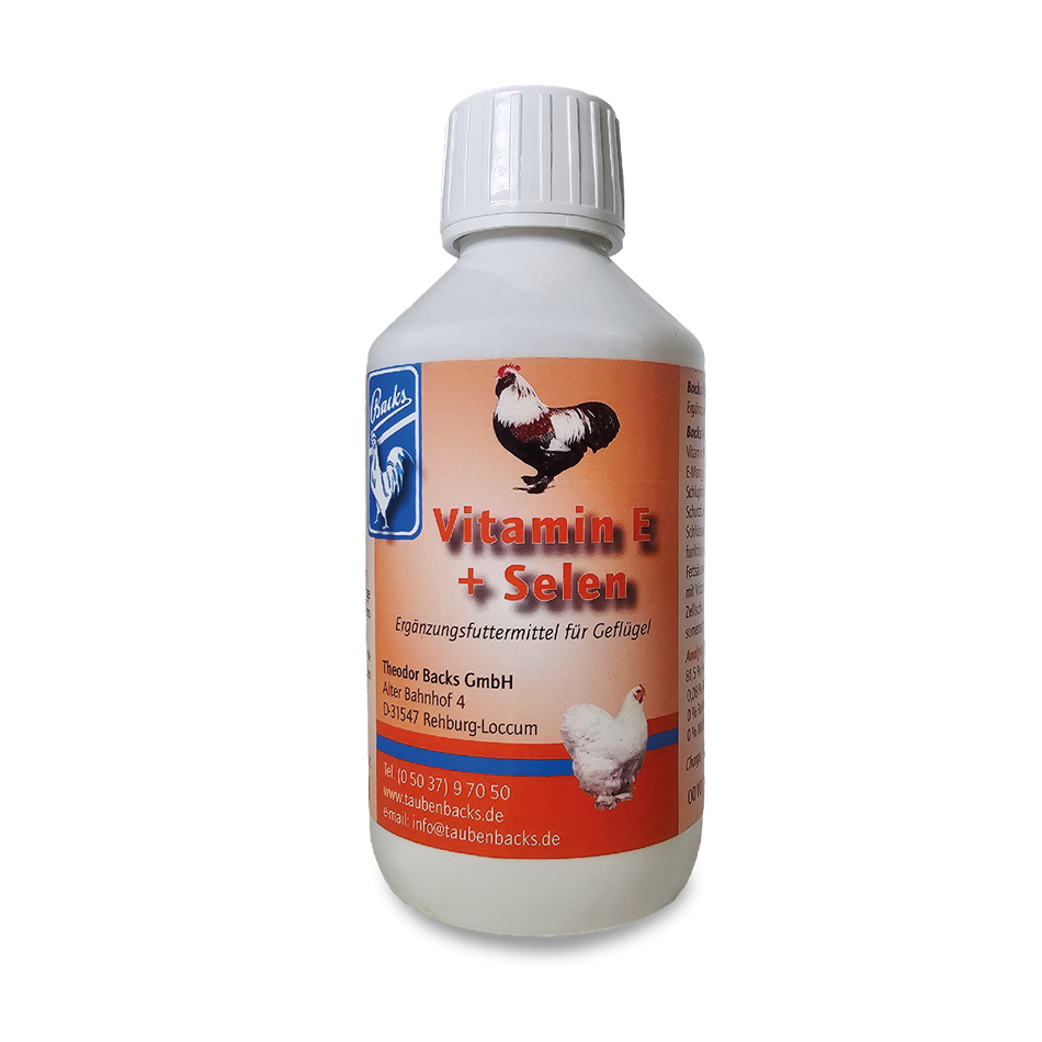 Vitamin für Hühner: 250 ml Vitamin E + Selen für optimale Fruchtbarkeit