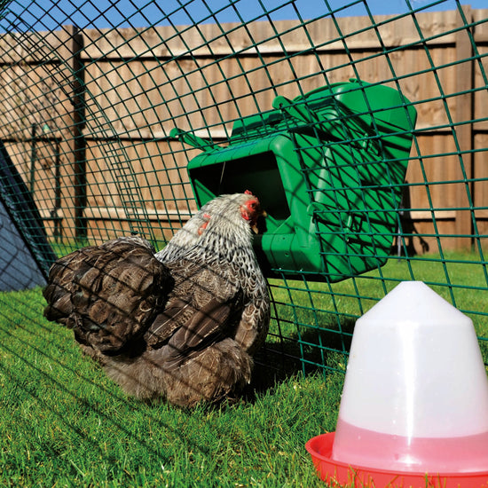 Käfig-Futterautomat CLUCKY für Hühner 5 kg – mit Wildvogel- und Schädlingsschutz