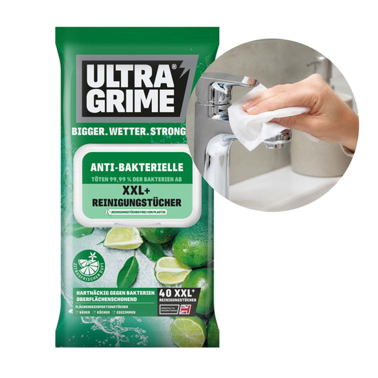 Anti-Bac - XXL Premium Feuchtreinigungstücher, töten 99,99 % aller Bakterien, Zitrus-Duft