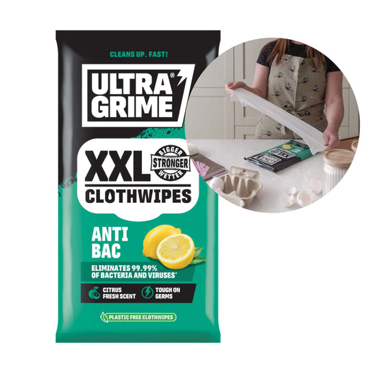 Anti-Bac - XXL Premium Feuchtreinigungstücher, töten 99,99 % aller Bakterien, Zitrus-Duft