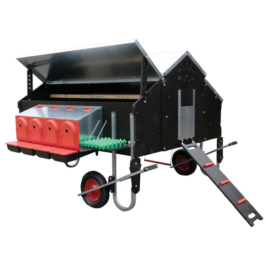 Hühnermobil "BARONESSA 30" 1,6 x 1,9 m mit Rädern - für bis zu 30 Hühner