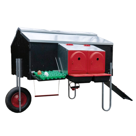 Hühnermobil "BARONESSA 10" 1,2 x 1 m mit Rädern - für bis zu 10 Hühner