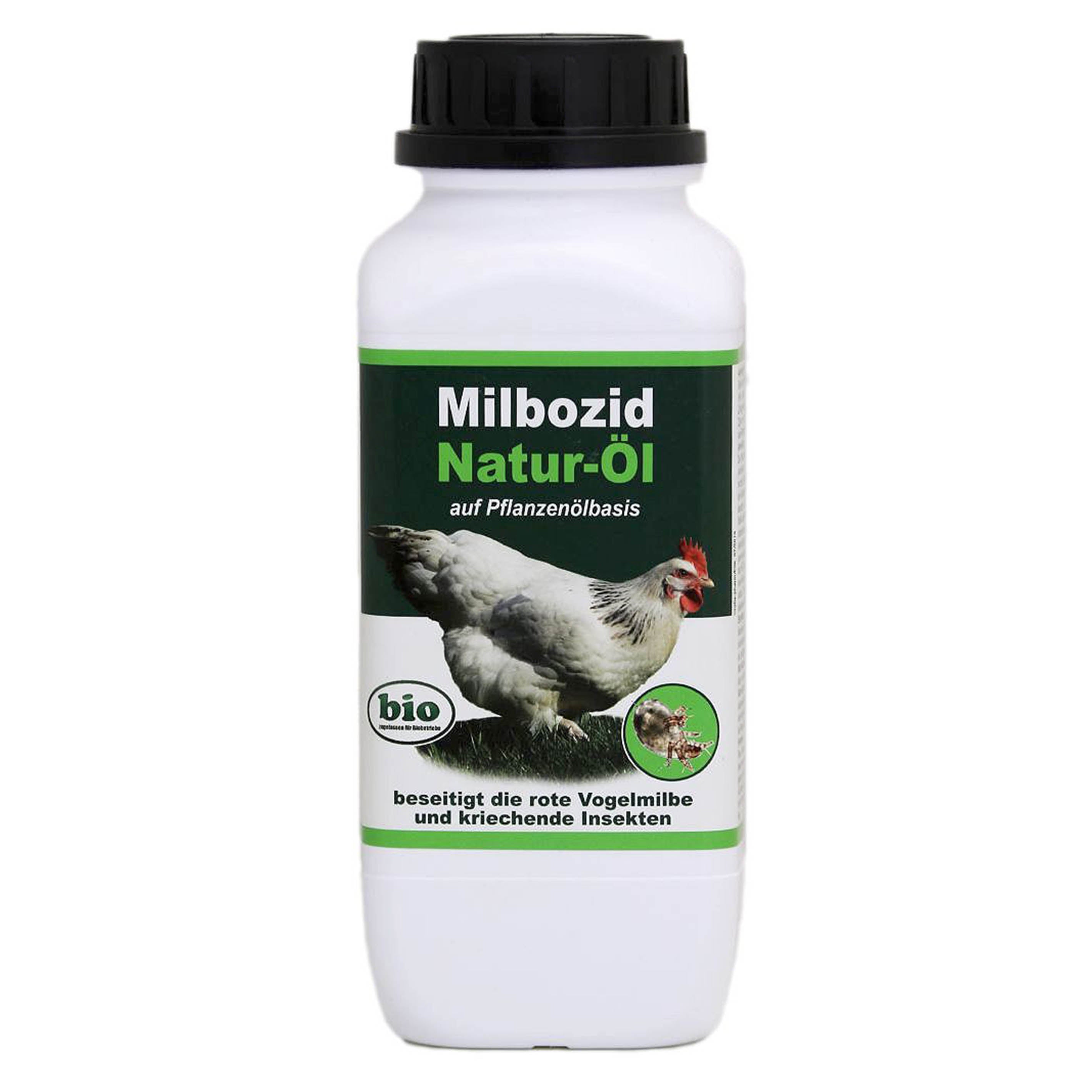 Hühnermilben bekämpfen - Milbozid Natur-Öl, biologische Beseitigung der roten Vogelmilbe