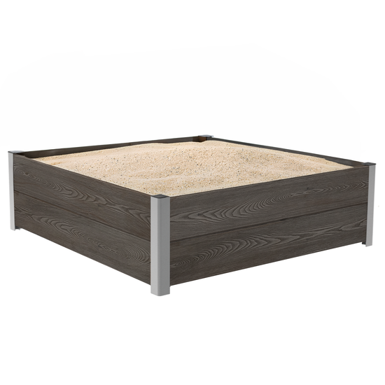 Sandbad WPC für Hühner mit Aluminium-Profilen 75 x 75 cm - Höhe 30 cm