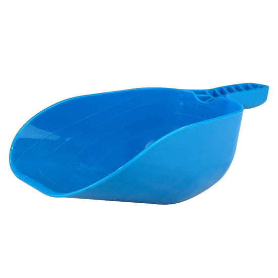 Futterschaufel für Hühner und Geflügel – robuste Kunststoffschaufel für Körnerfutter, blau