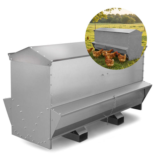 Futtertrog aus verzinktem Blech, bis zu 500 kg Futter