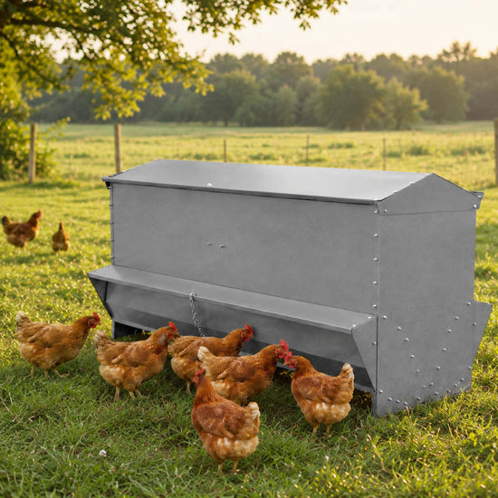 Futtertrog aus verzinktem Blech, bis zu 500 kg Futter