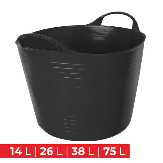 Gorilla Tub® Flexibler Schwerlast Eimer aus Kunststoff, Schwarz, vers. Größen 14 bis 75 L