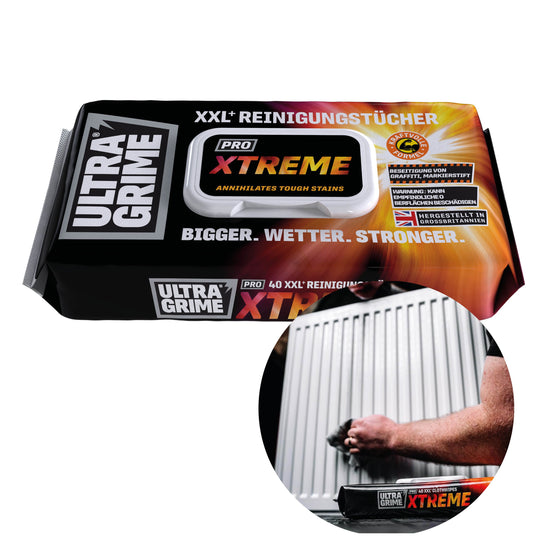 Xtreme - XXL Premium Feuchtreinigungstücher, entfernt Silikon, PU-Schaum, Graffiti, Filzstiftspuren